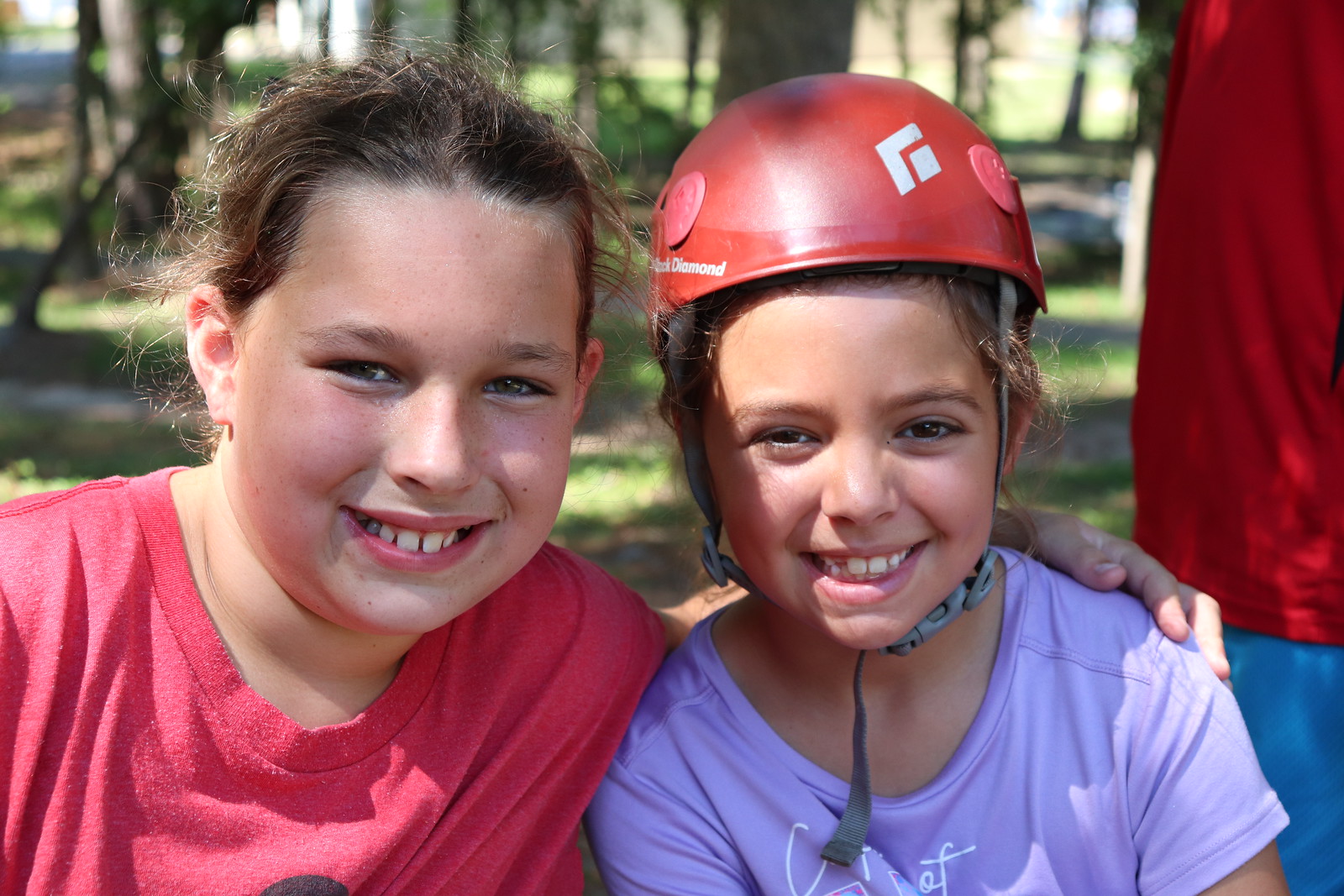 two young girls at camp